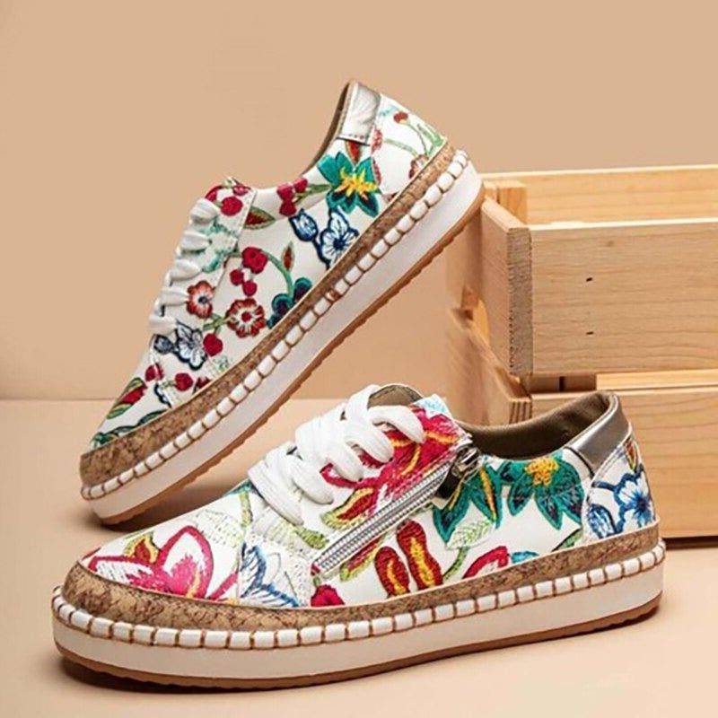 Blomstrede Plateau Sneakers til Damer