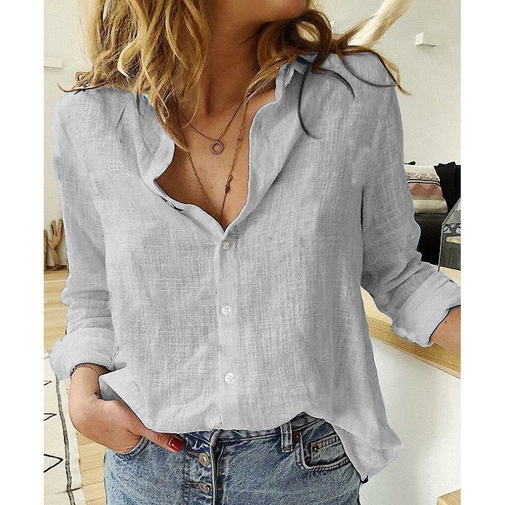 Blomstret Bluse med Lange Ærmer til Damer