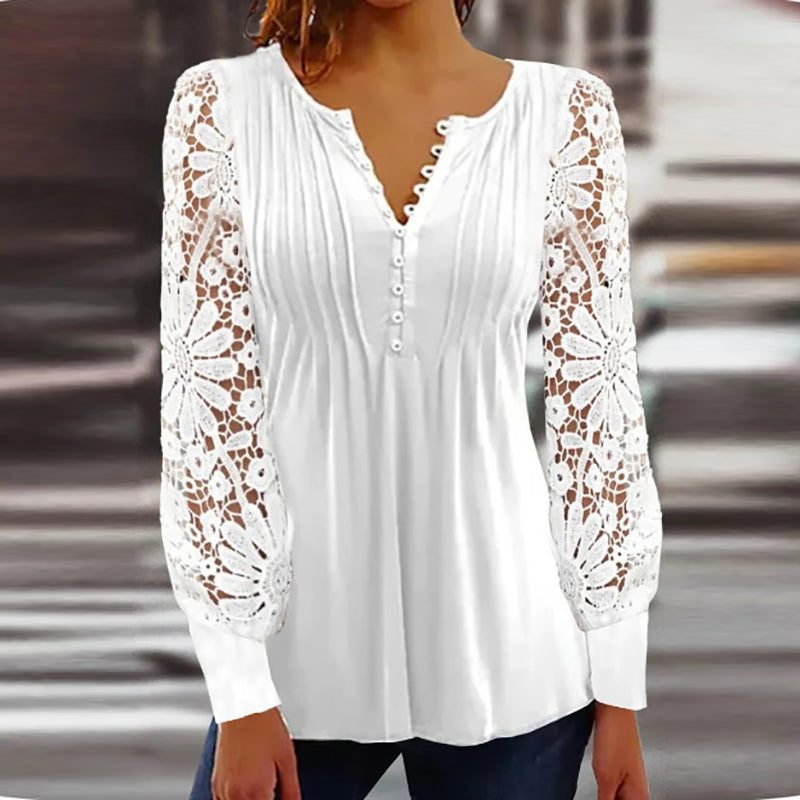 Blonde Bluse med Lange Ærmer til Damer