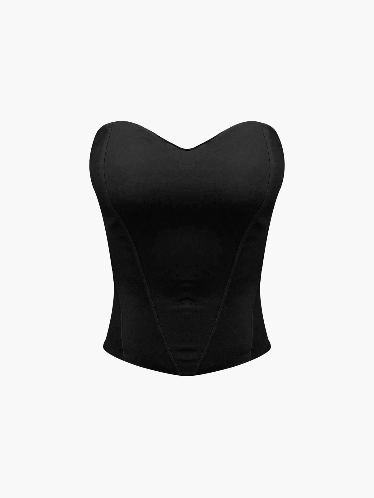Bustier Top med Lynlås til Damer - Sort