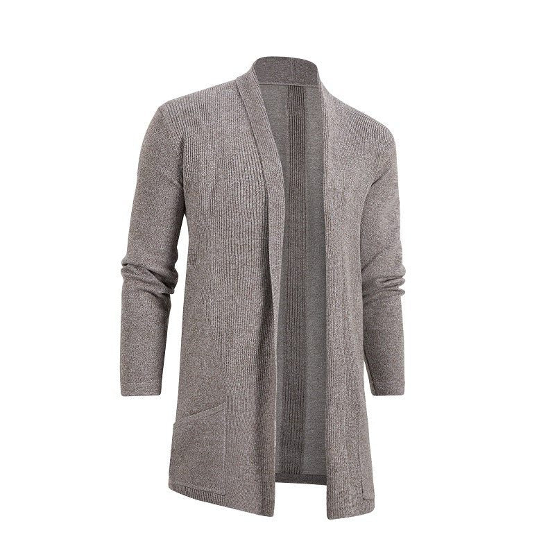 Cardigan med Åben Front og Lommer til Herrer