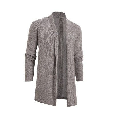 Cardigan med Åben Front og Lommer til Herrer
