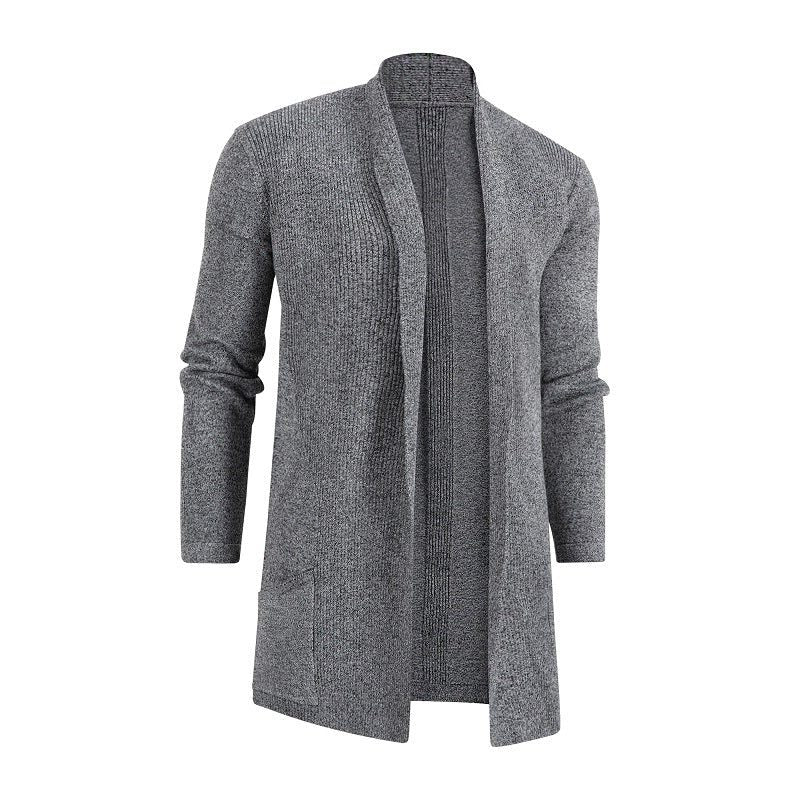 Cardigan med Åben Front og Lommer til Herrer