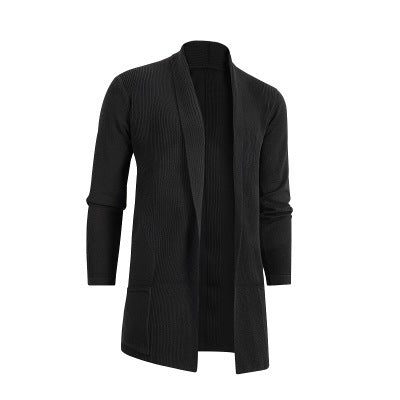 Cardigan med Åben Front og Lommer til Herrer