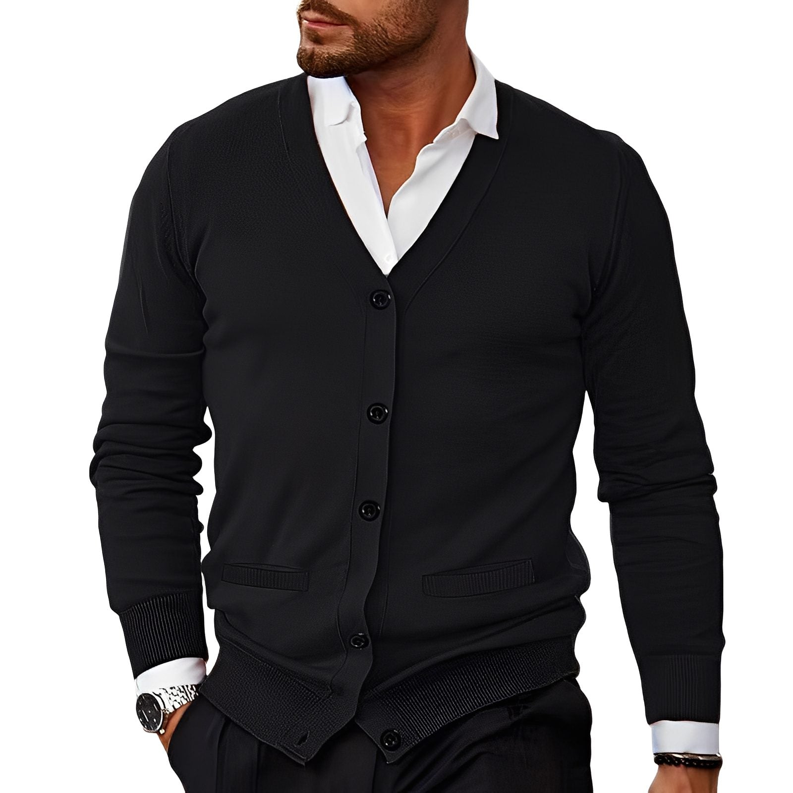 Cardigan med Knapper til Herrer