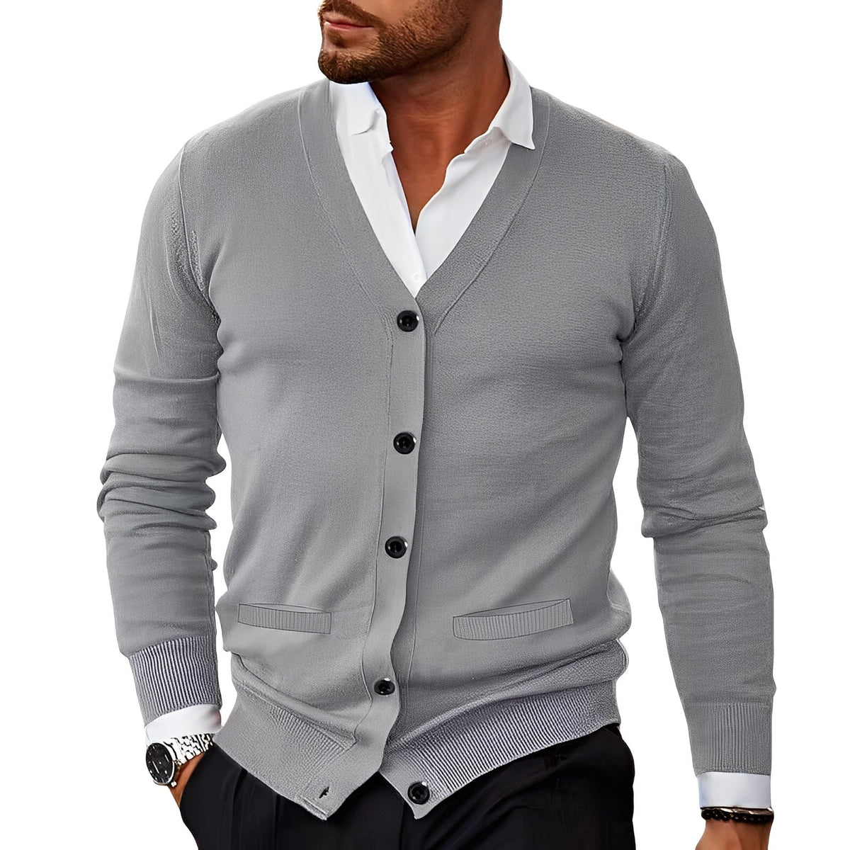 Cardigan med Knapper til Herrer