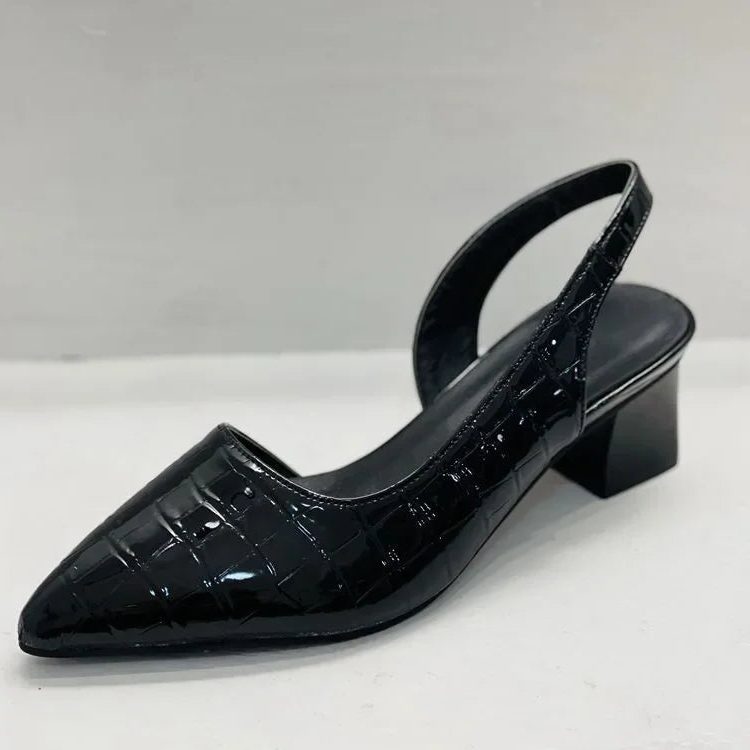 Croc-teksturerede Pumps med Spids Tå til Damer
