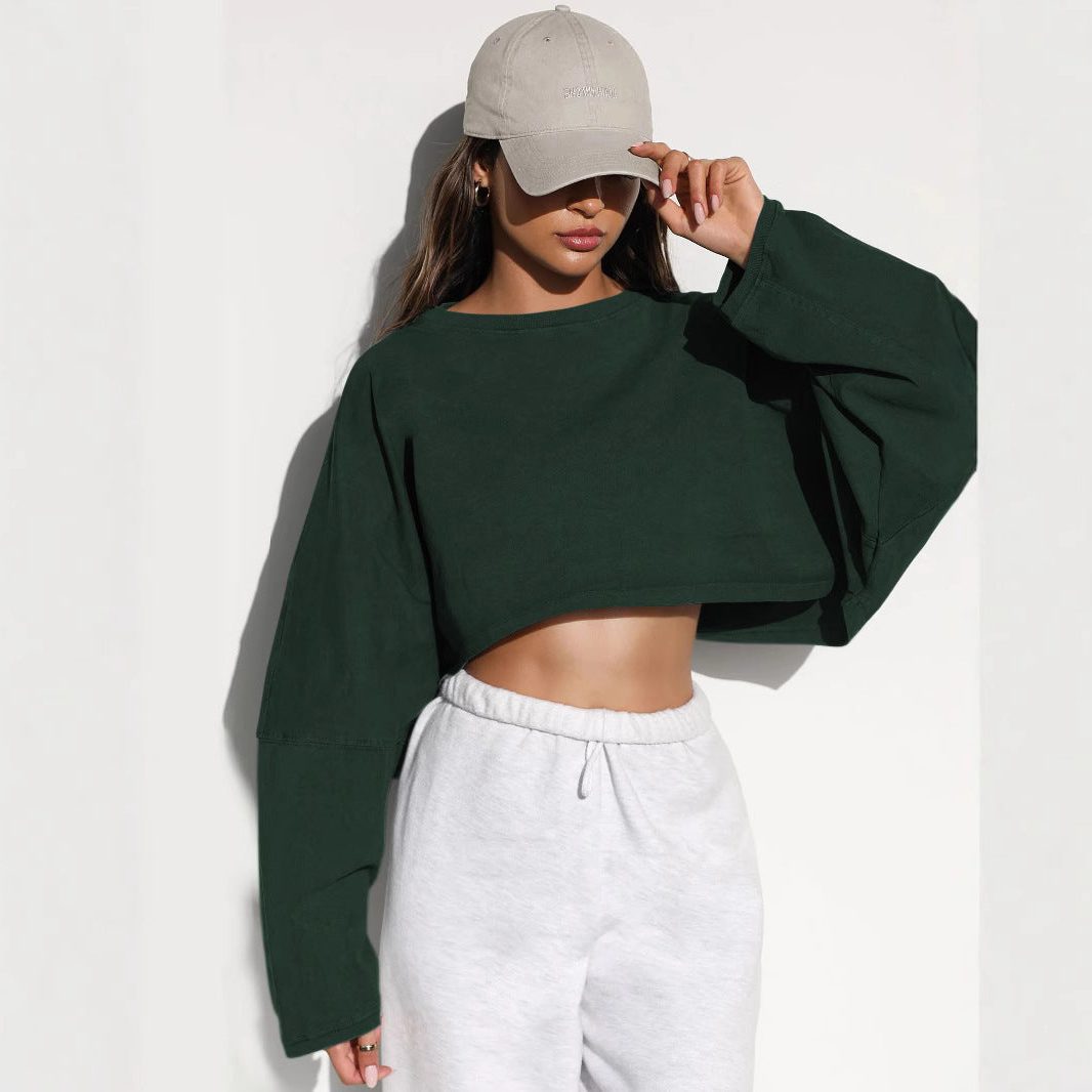 Cropped Sweatshirt med Ballonærmer til Damer - View 4