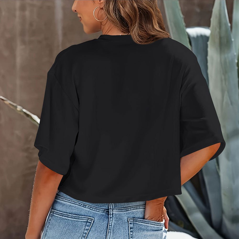 Cropped T-shirt med Rund Hals til Damer - View 4