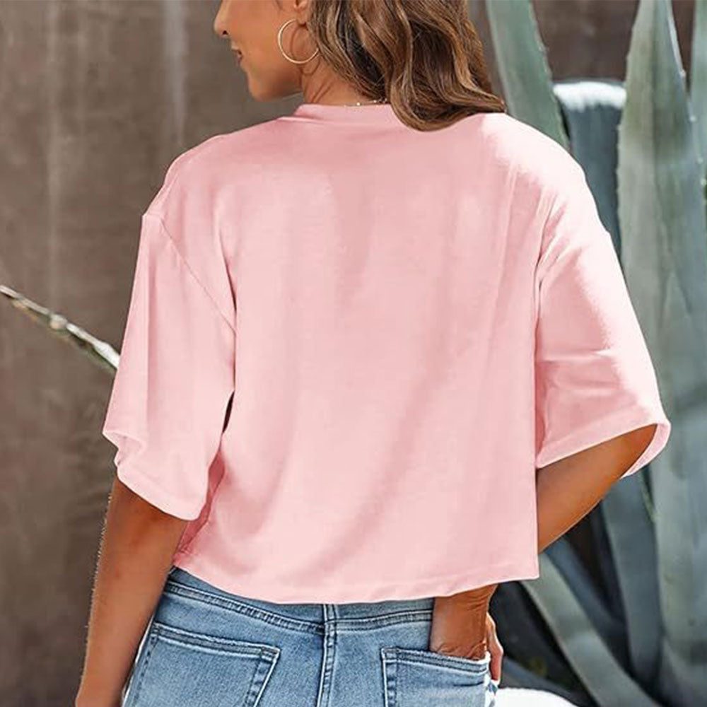 Cropped T-shirt med Rund Hals til Damer - View 6