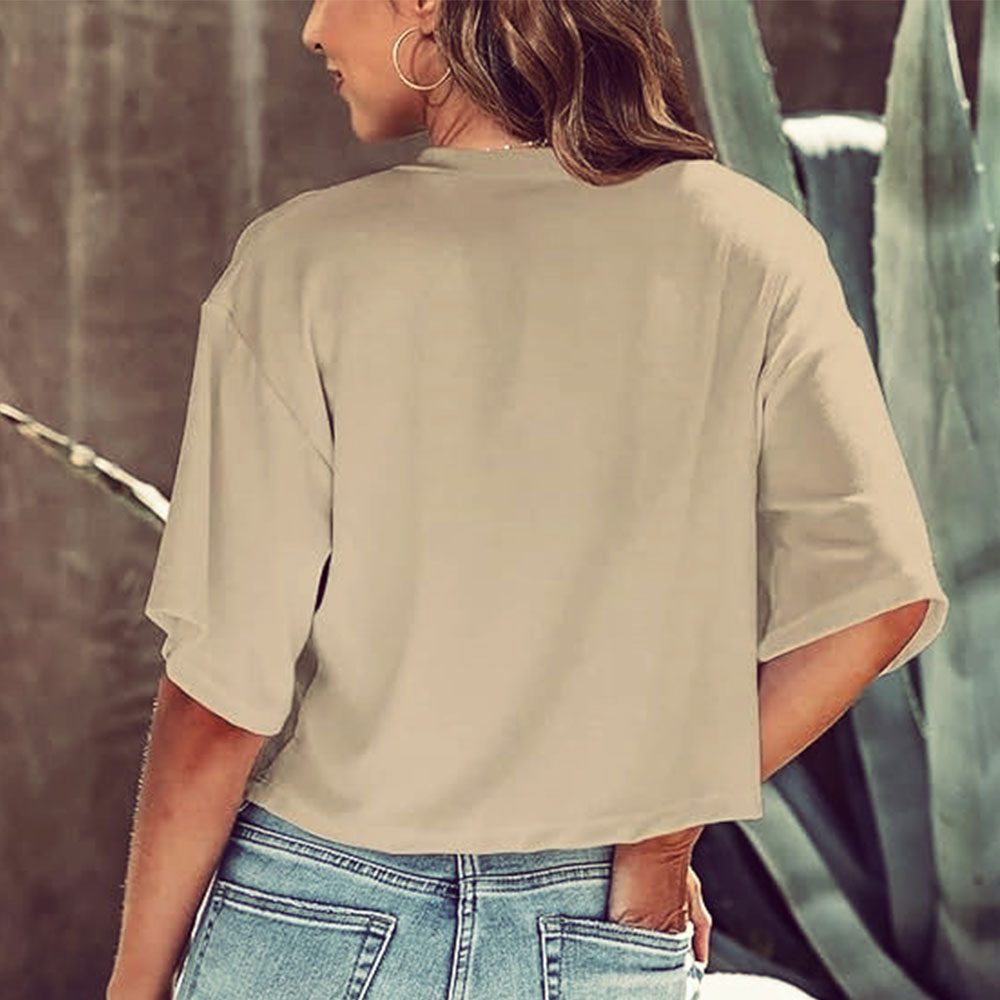 Cropped T-shirt med Rund Hals til Damer - View 8