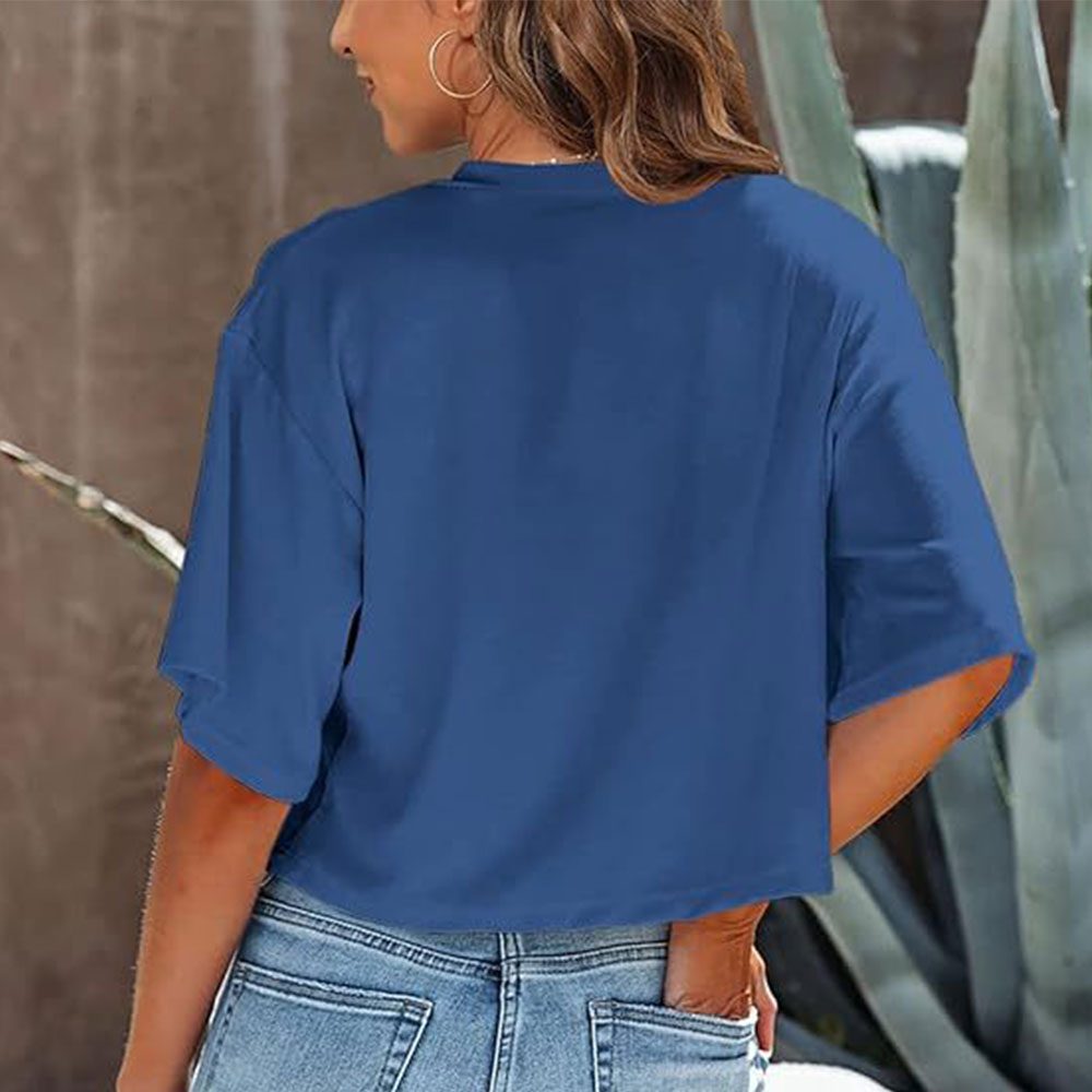 Cropped T-shirt med Rund Hals til Damer - View 12