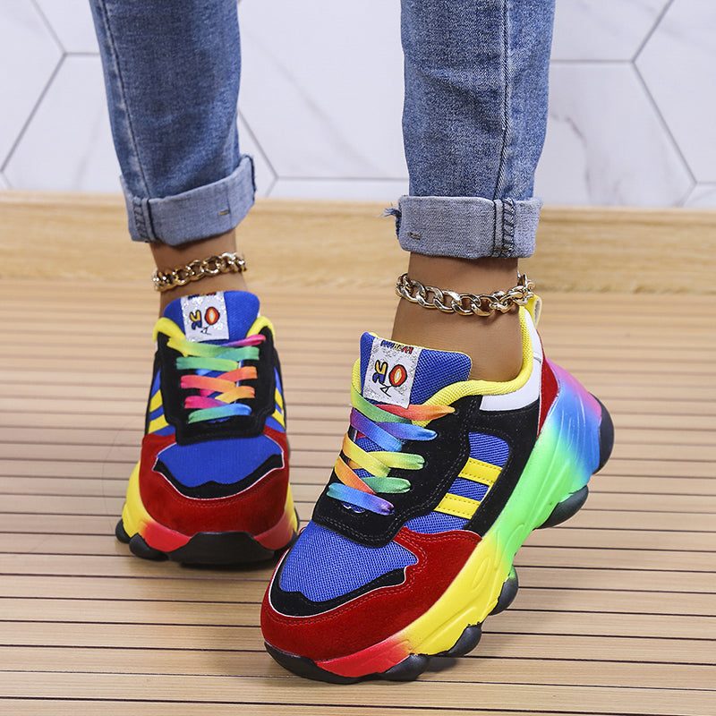 Farverige Sneakers med Blokhæl til Damer