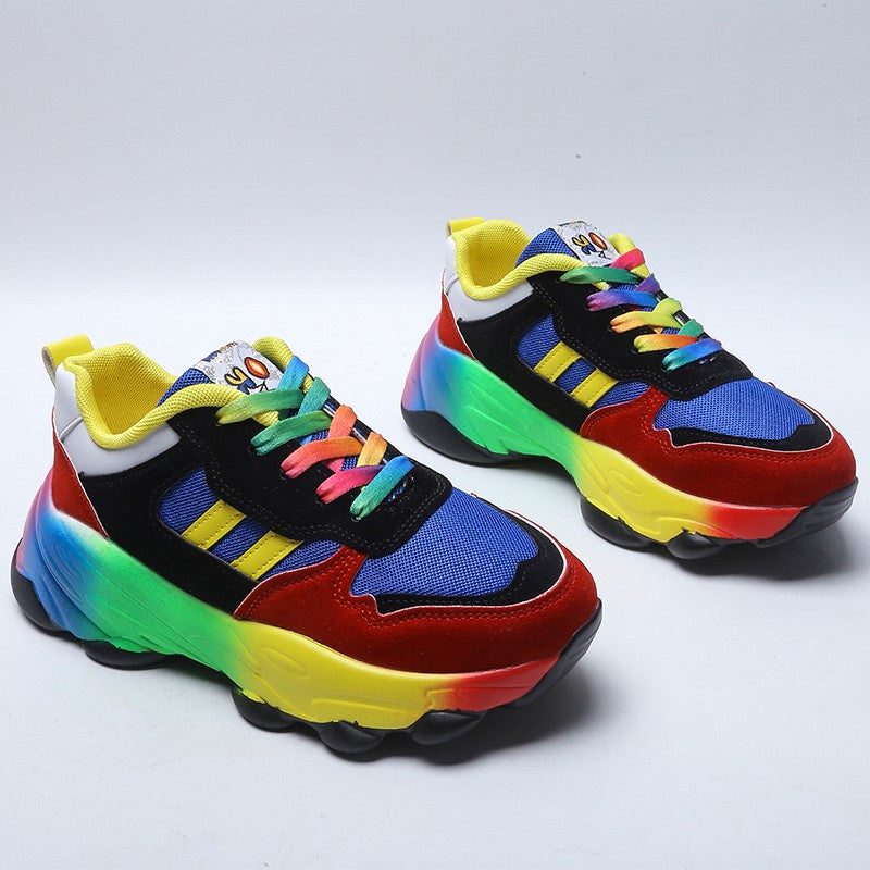 Farverige Sneakers med Blokhæl til Damer - View 4