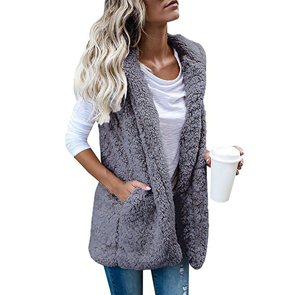 Fleece Vest med Åbne Lommer til Damer