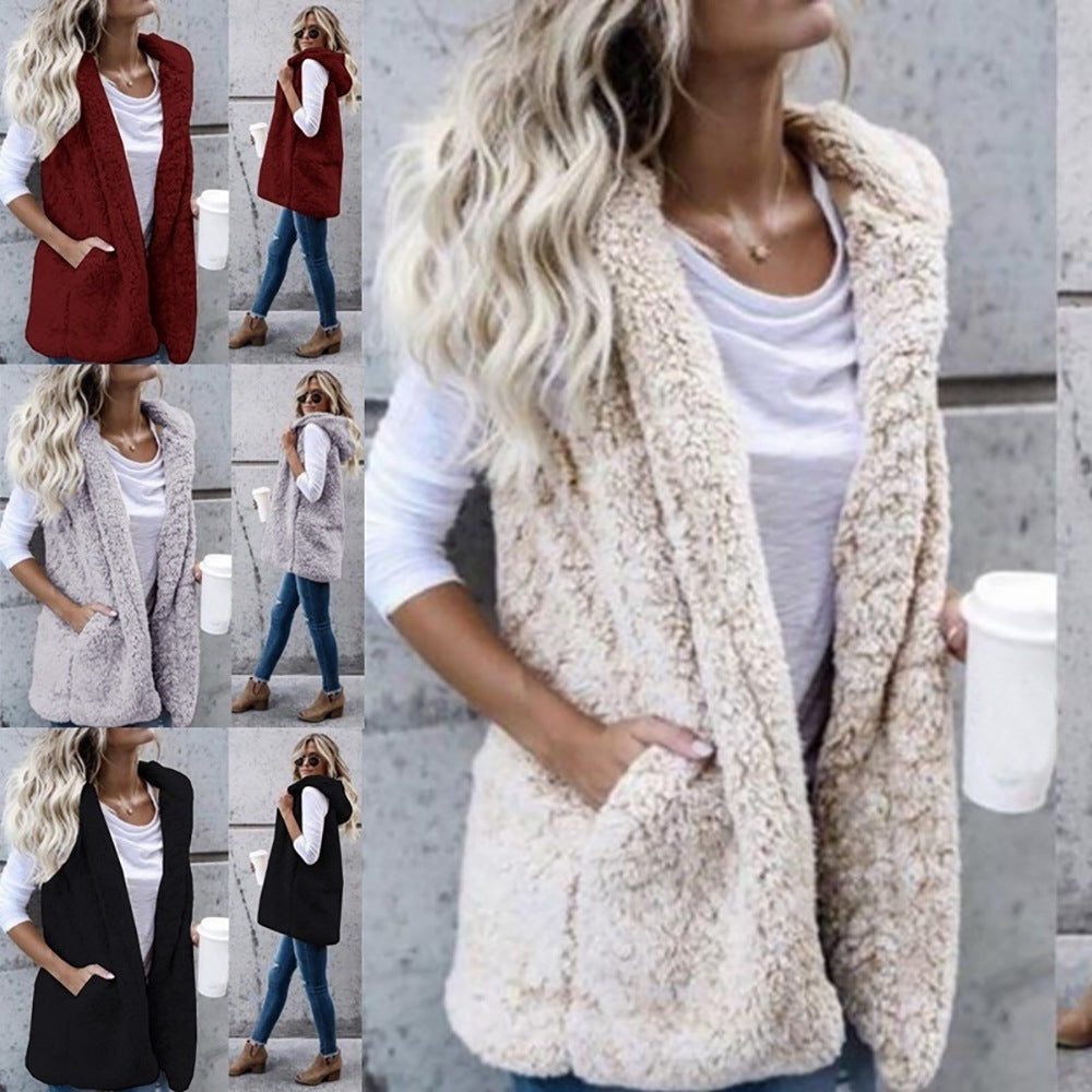 Fleece Vest med Åbne Lommer til Damer