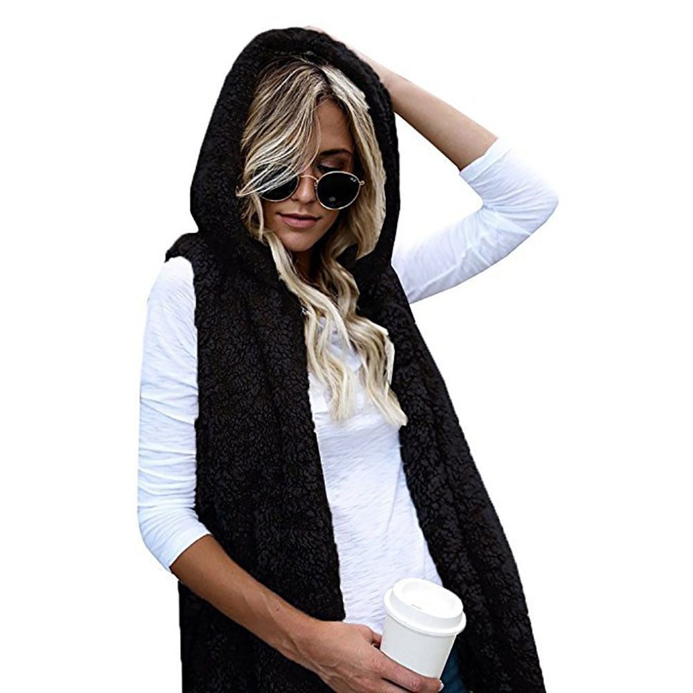Fleece Vest med Åbne Lommer til Damer - Sort