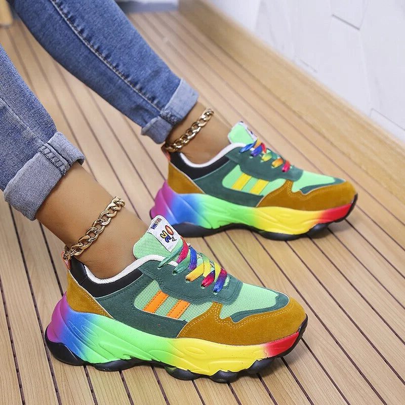 Flerfarvede Plateau Sneakers til Damer - View 8