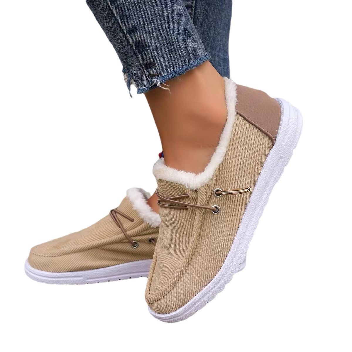 Fløjls Slip-on Sneakers med Fleeceforing til Damer - View 5