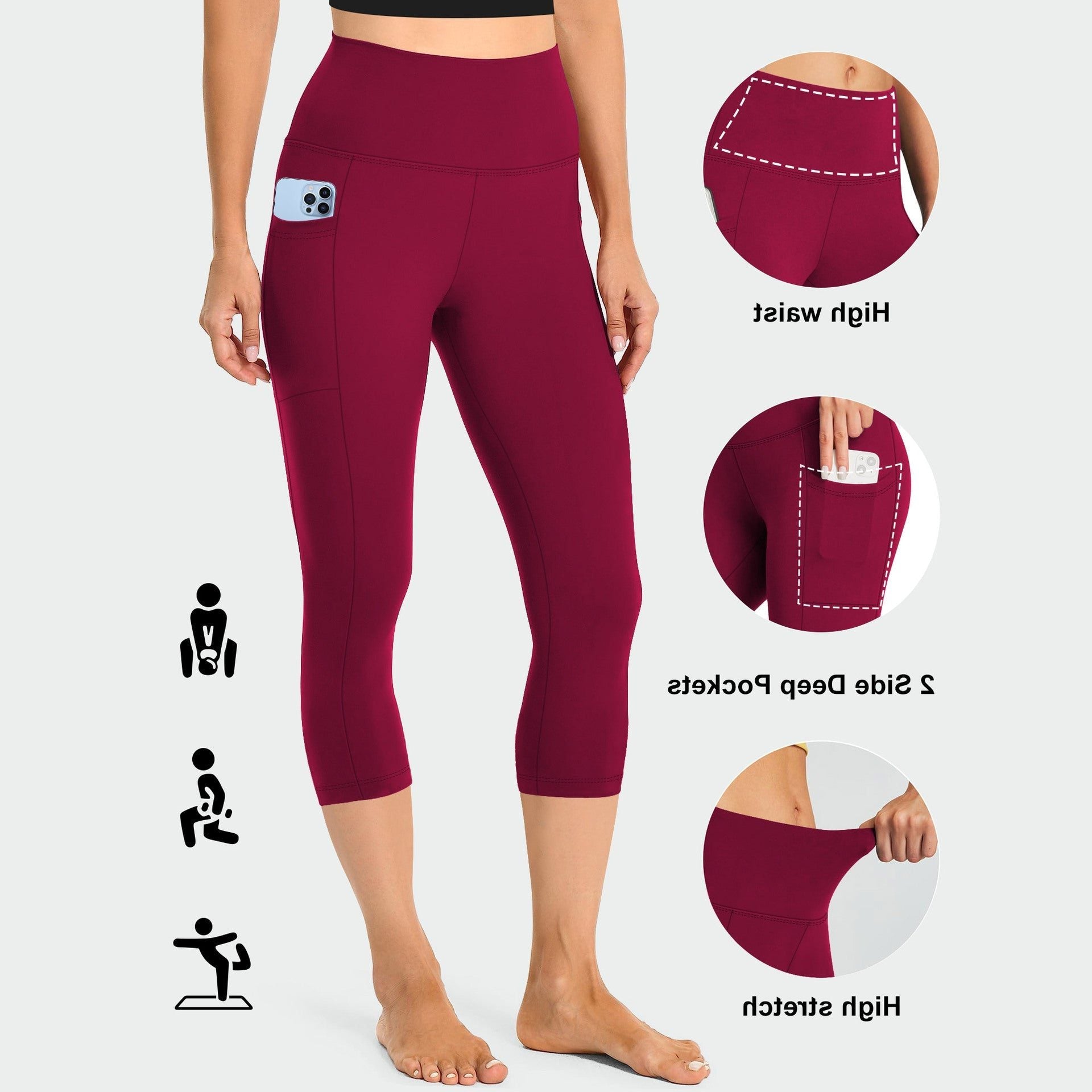 Højtaljede Capri Bukser med Lommer til Damer