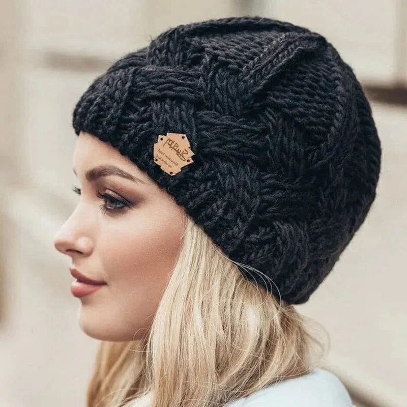 Kabelstrikket Beanie til Damer