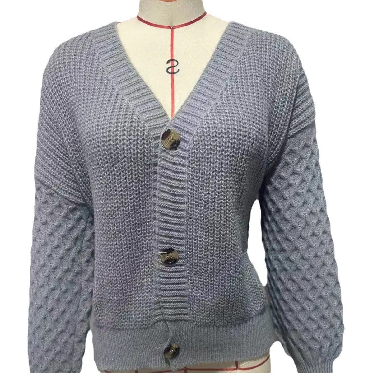 Kabelstrikket Cardigan med V-hals til Damer - View 5