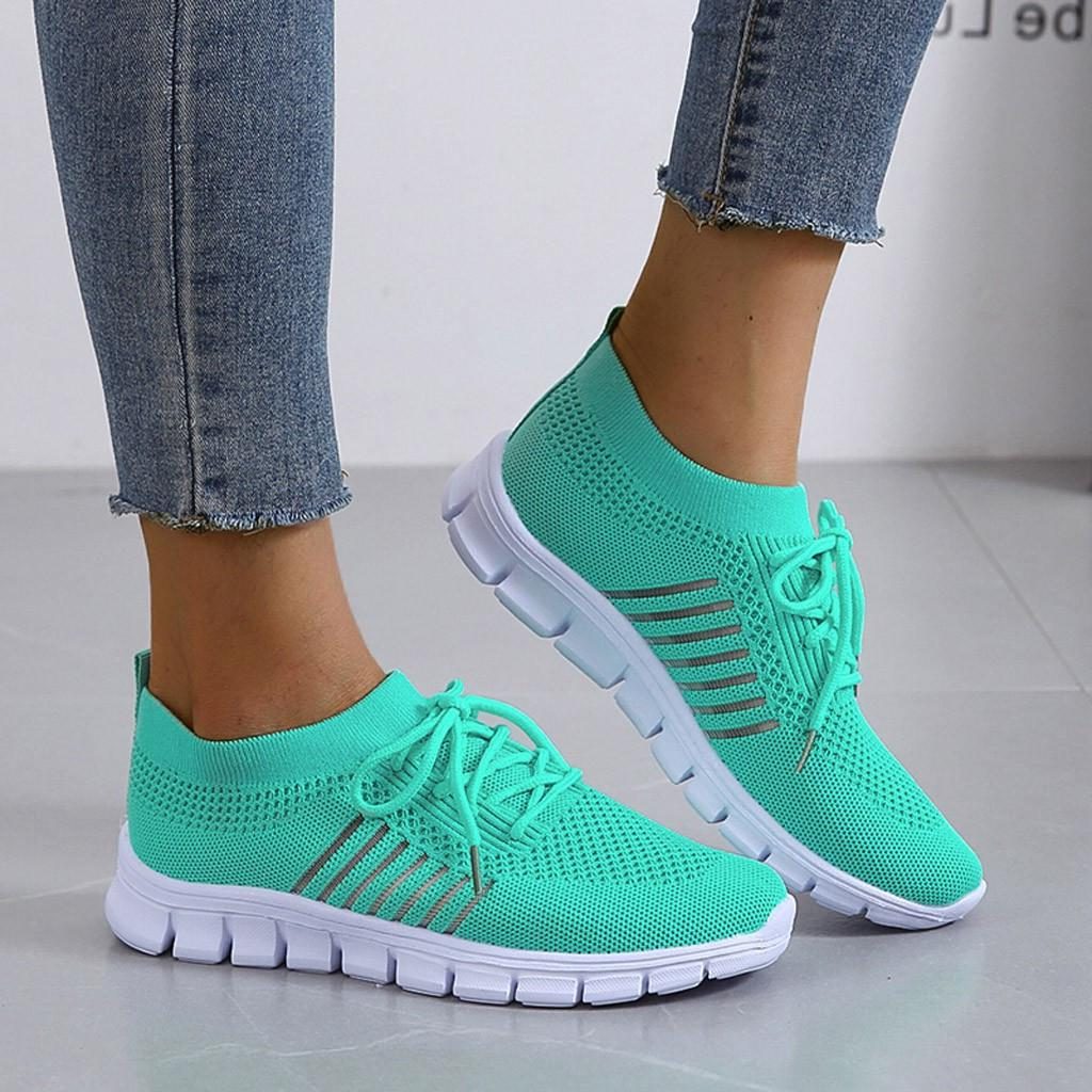 Knit Sneakers med Åben Bindesnor til Damer