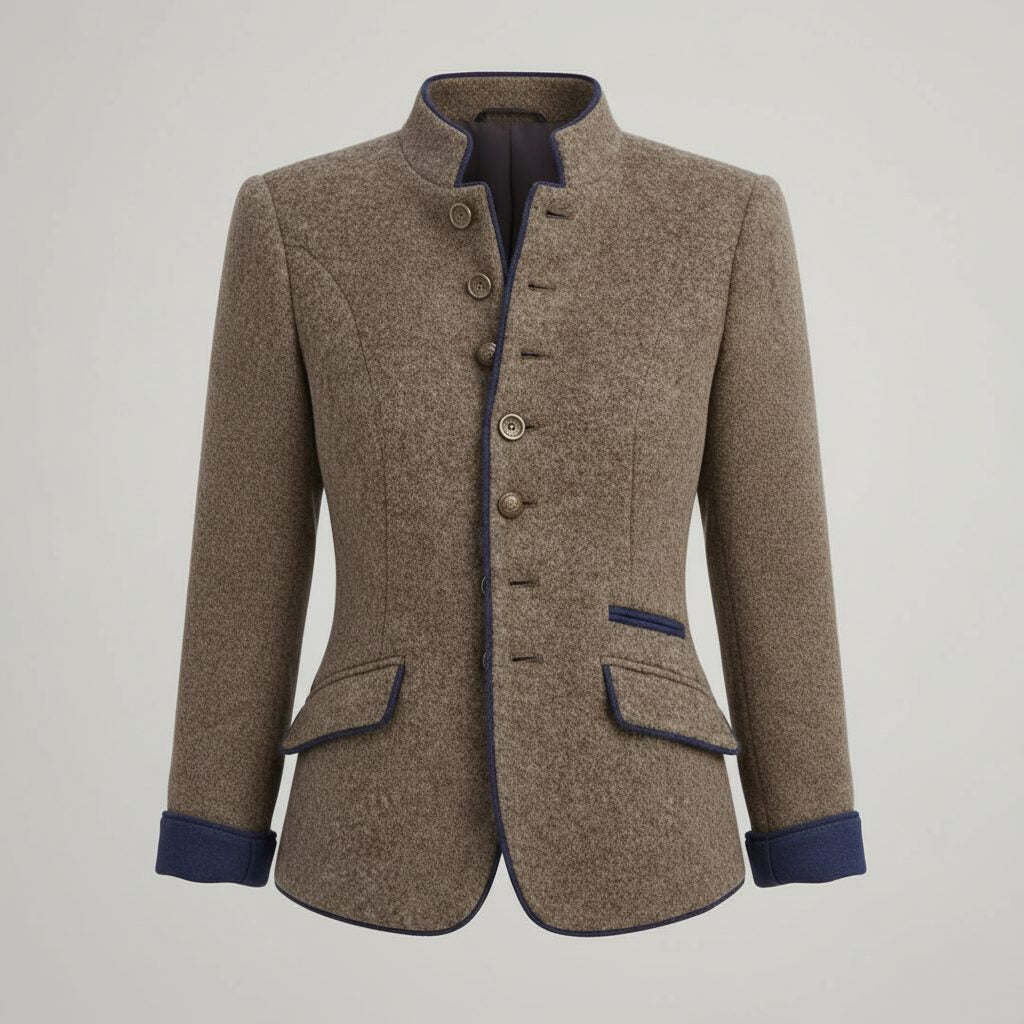 Kort Blazer med Opstående Krave til Damer - View 14