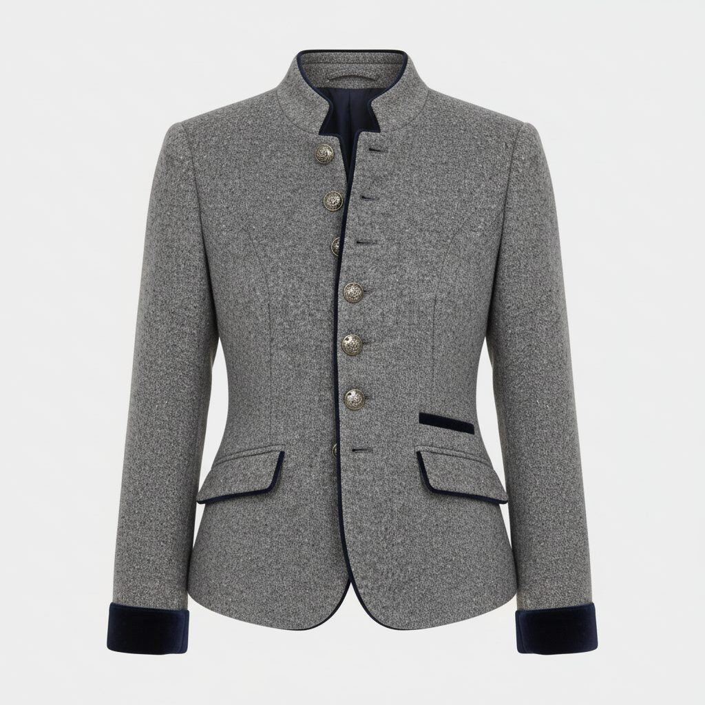 Kort Blazer med Opstående Krave til Damer