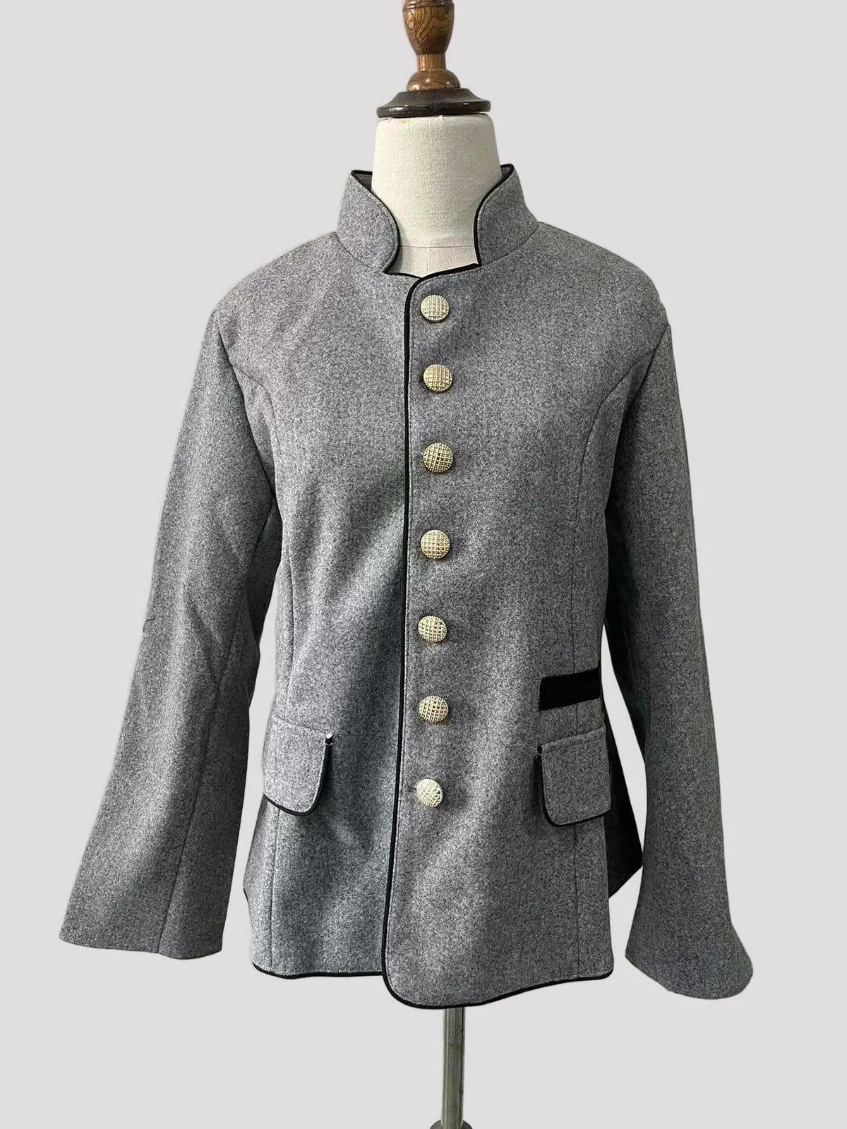 Kort Blazer med Opstående Krave til Damer - View 3
