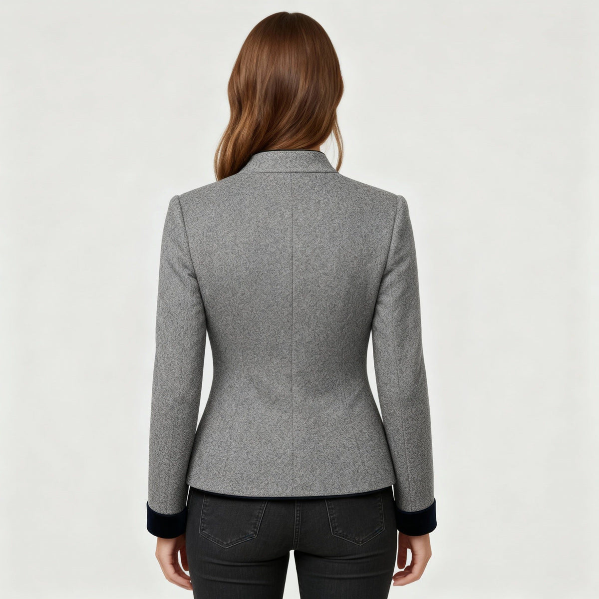Kort Blazer med Opstående Krave til Damer - View 6