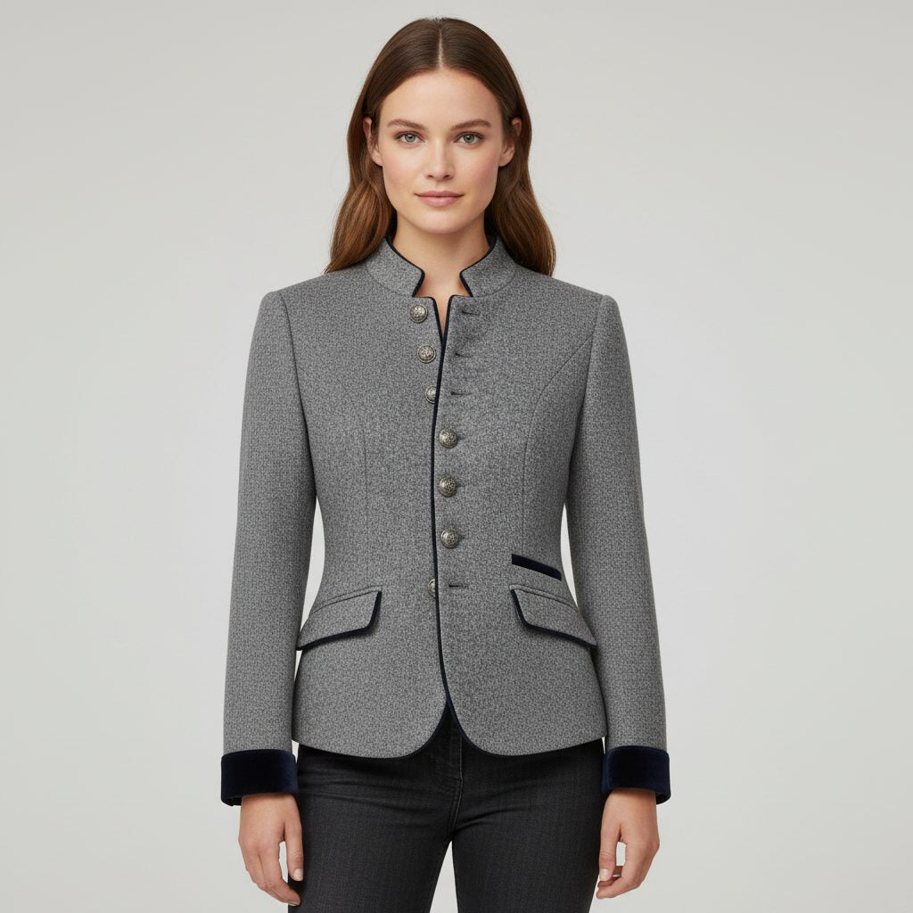 Kort Blazer med Opstående Krave til Damer - View 7