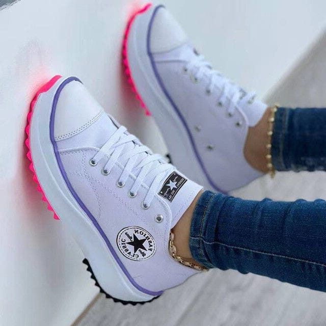 Lace-Up Plateau Sneakers til Damer