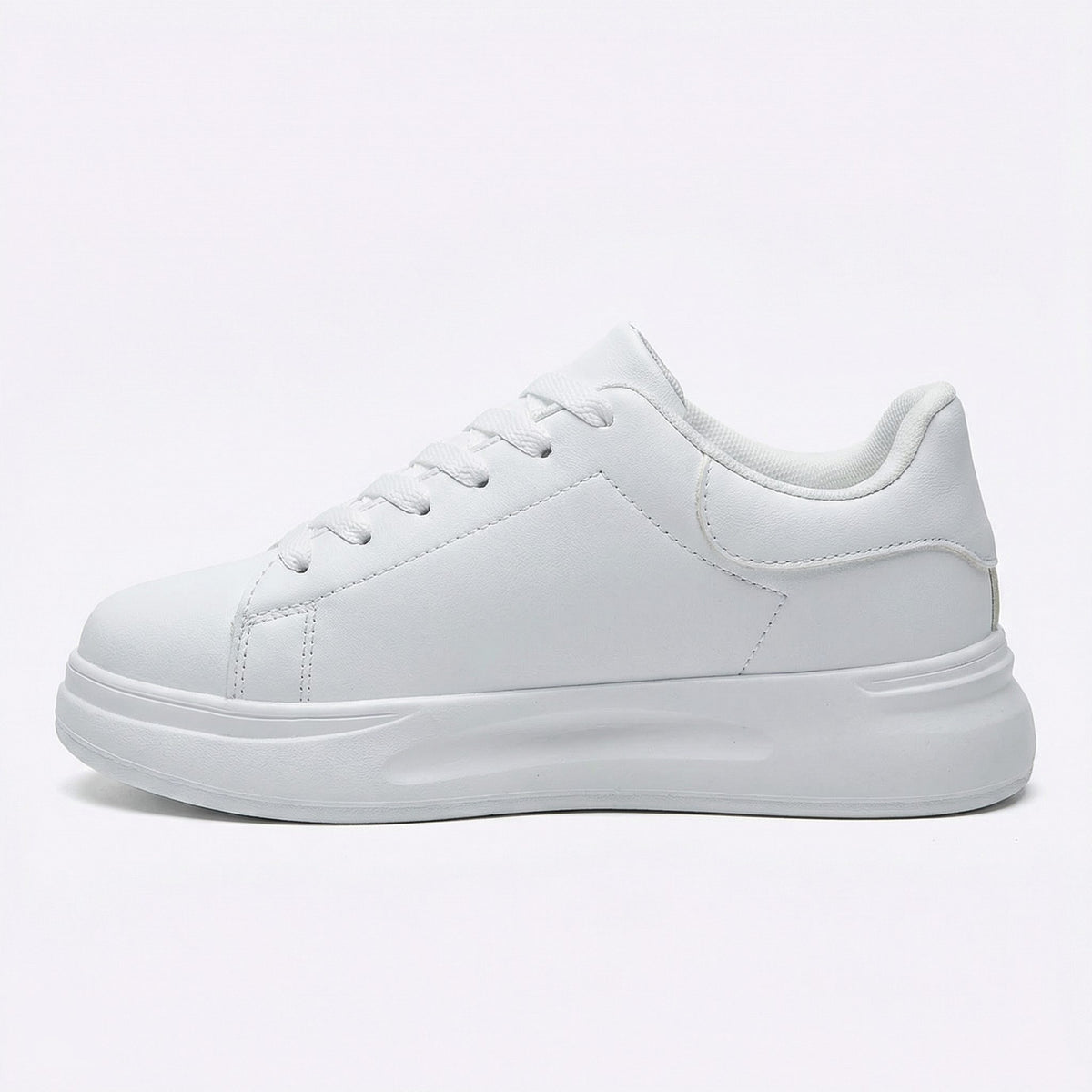Kunstlæder Plateau Sneakers med Snørebånd til Damer