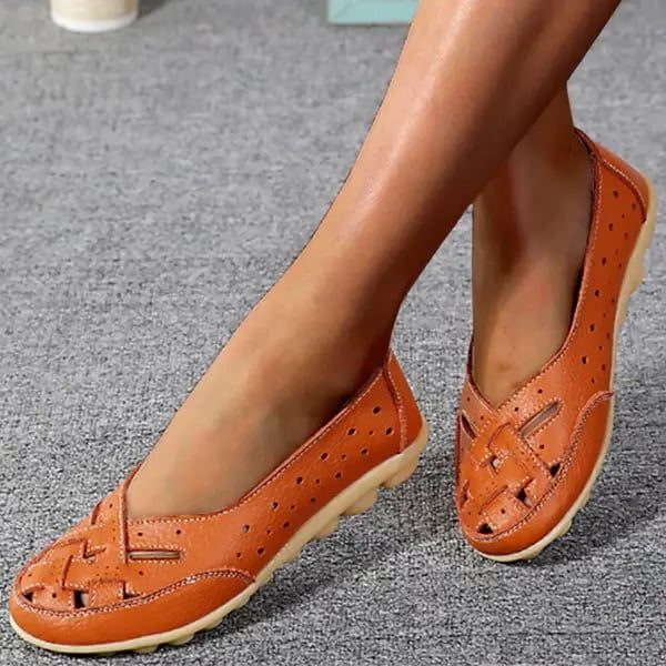 Læder Loafers med Huller til Damer