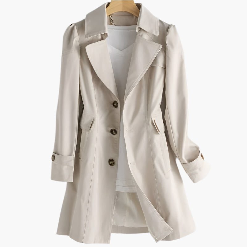 Lang Trenchcoat med Reverskraag til Damer