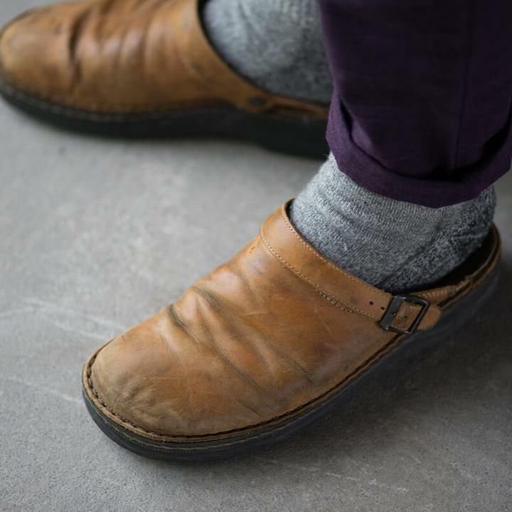 Læder Mules med Blokhæl til Herrer - View 4