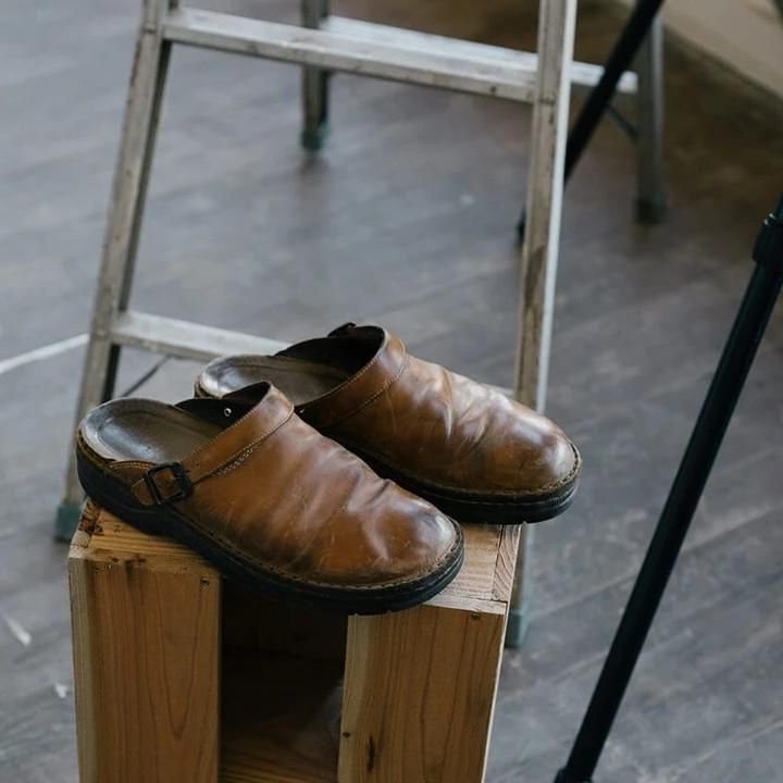 Læder Mules med Blokhæl til Herrer - View 5