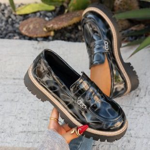 Leopard Plateau Loafers til Damer