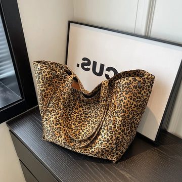 Leopardmønstret Håndtaske til Damer - Brun