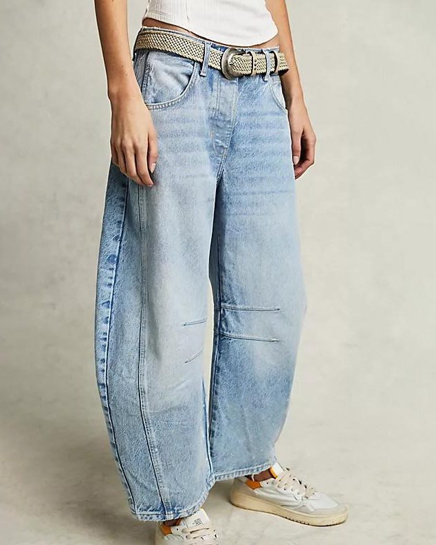 Lige Jeans til Damer - Lys turkis