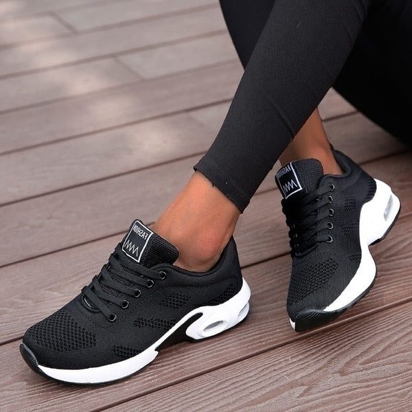Mesh Sneakers med Dæmpning til Damer - Sort