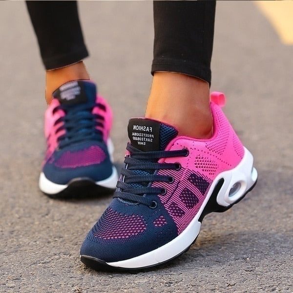 Mesh Sneakers med Dæmpning til Damer - Blå Rosa