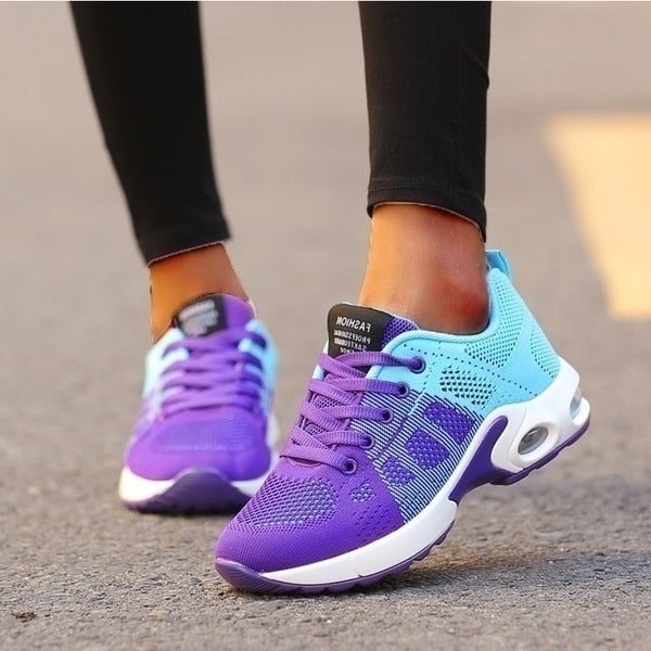 Mesh Sneakers med Dæmpning til Damer - Aqua Lilla