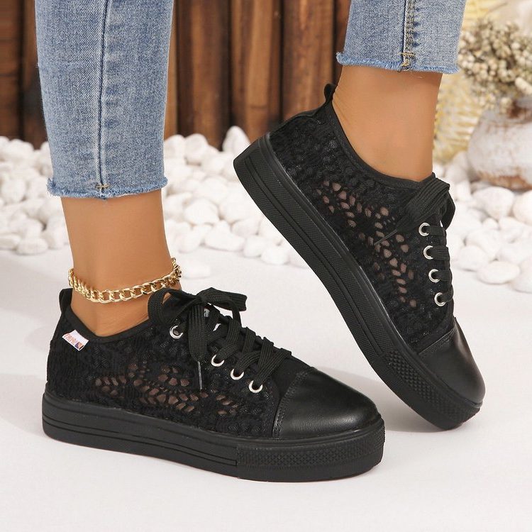 Mesh Sneakers med Snørebånd til Damer