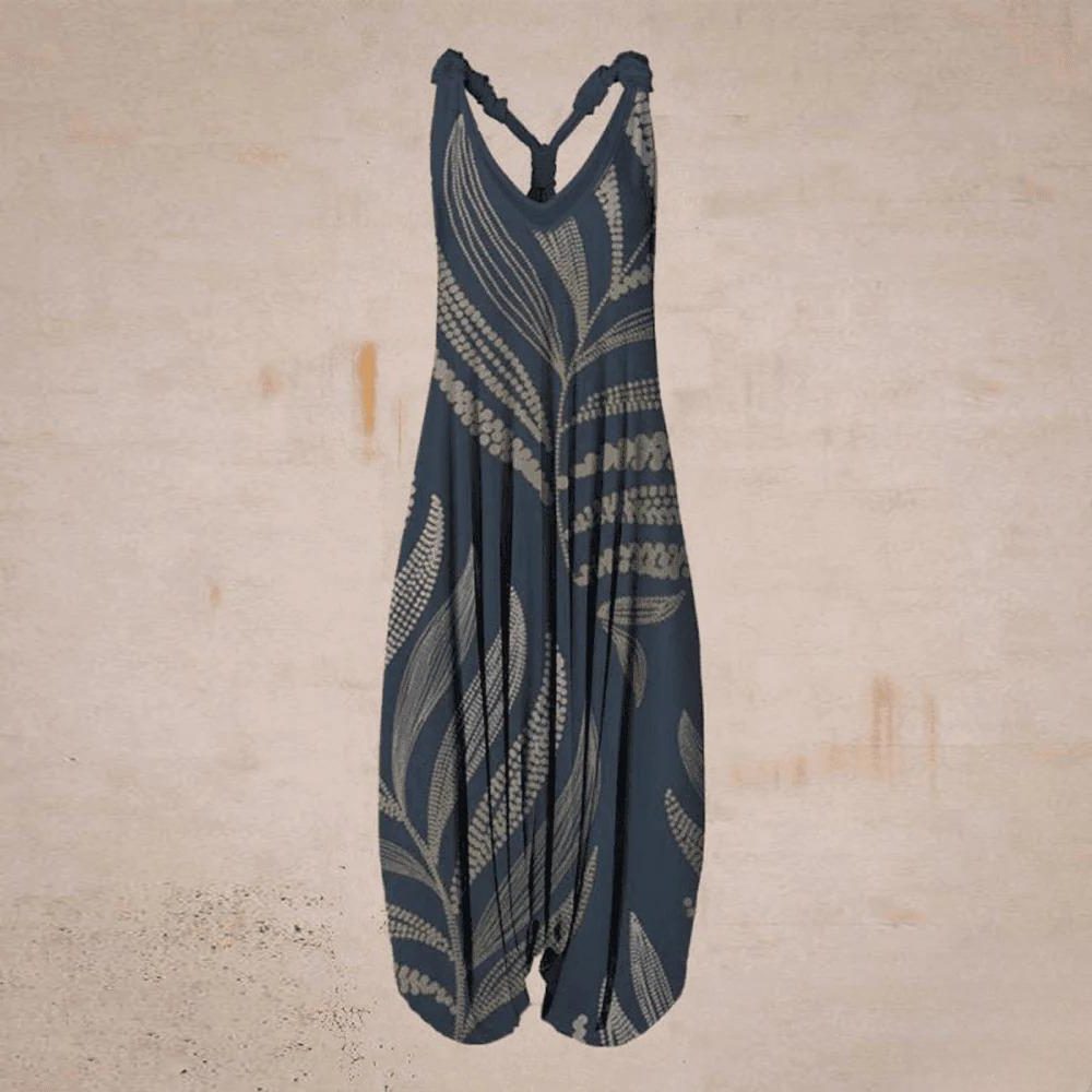 Mønstret Løs Jumpsuit til Damer