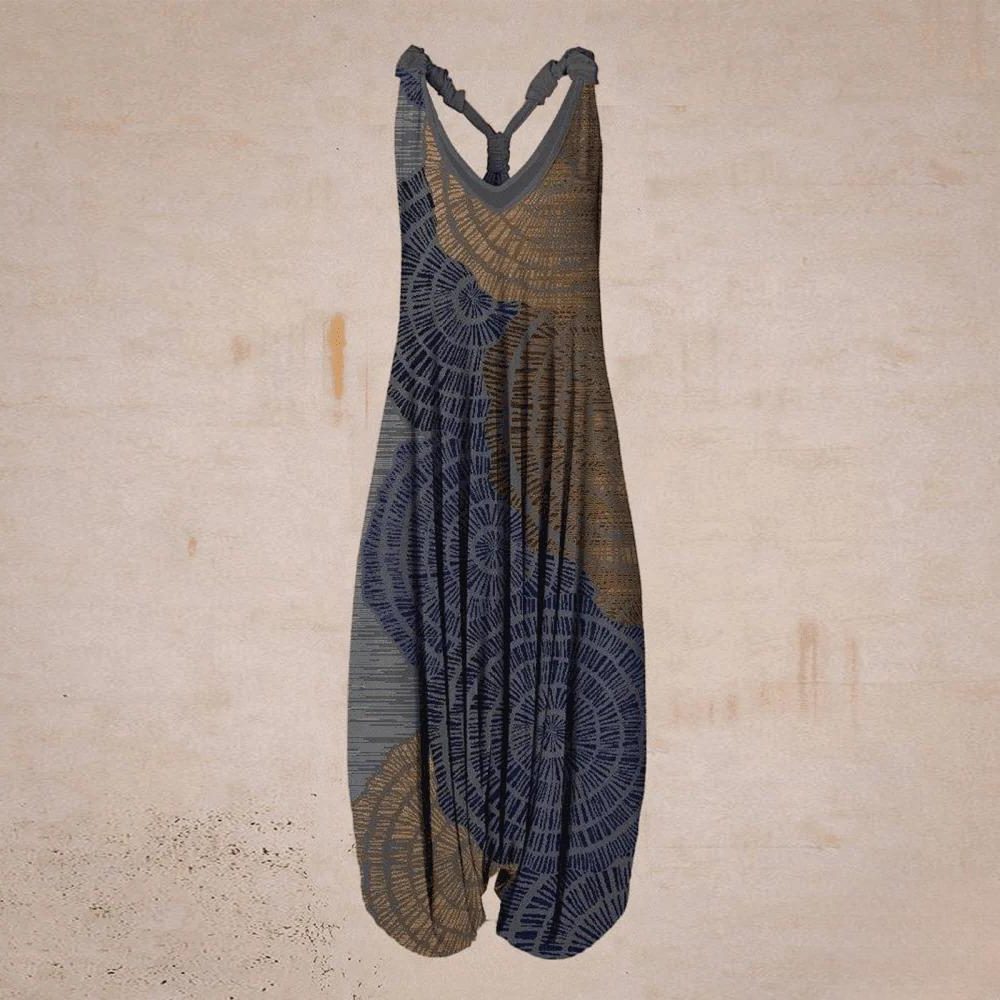Mønstret Løs Jumpsuit til Damer