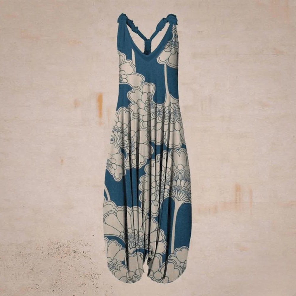 Mønstret Løs Jumpsuit til Damer