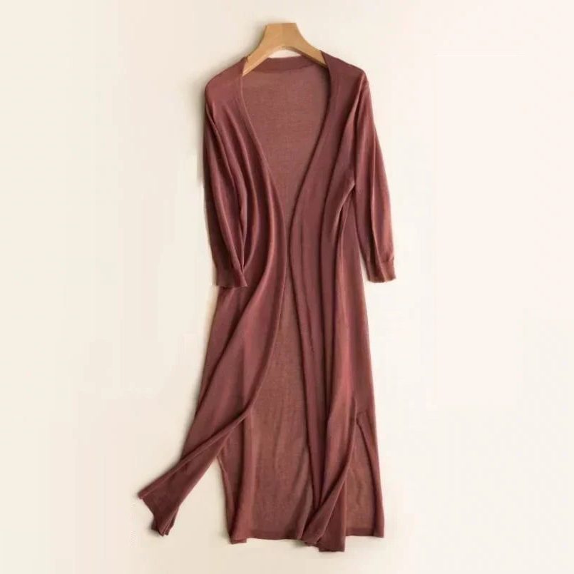 Open Front Cardigan med Lange Ærmer til Damer