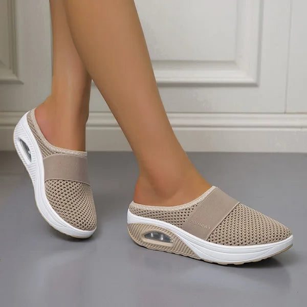 Ortopædiske Sandaler med Åben Tå og Blokhæl til Damer - Beige